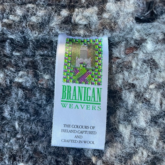 John Brannigan Weavers Gray Plaid Wool Zip Up Vest Size X-Large Made In Ireland - Picture 8 of 9